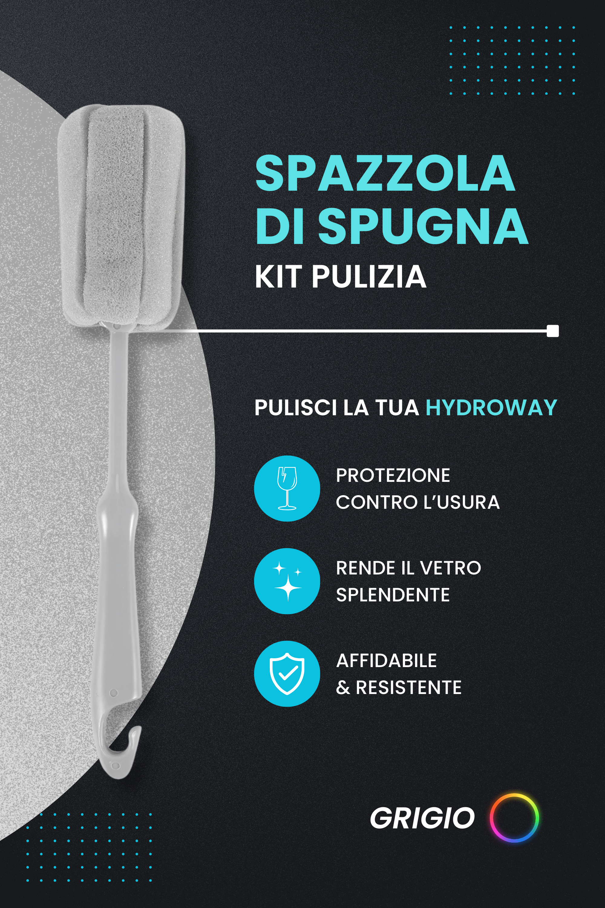 Hydroway Hydroway Kit Pulizia - Spazzola Morbida di Spugna
